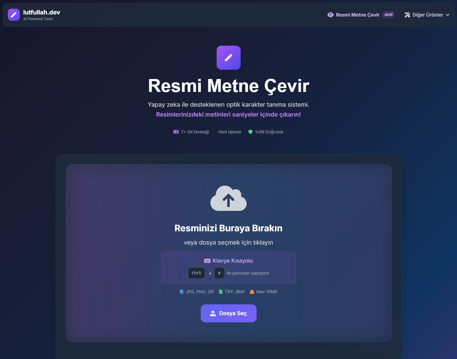 Resmi Metne Çevir